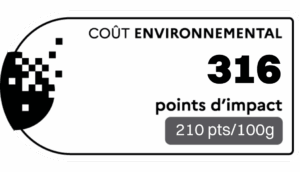 Coût environnemental : 316 points (210 pts/100g)