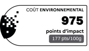 Coût environnemental : 975 points (177pts/100g)