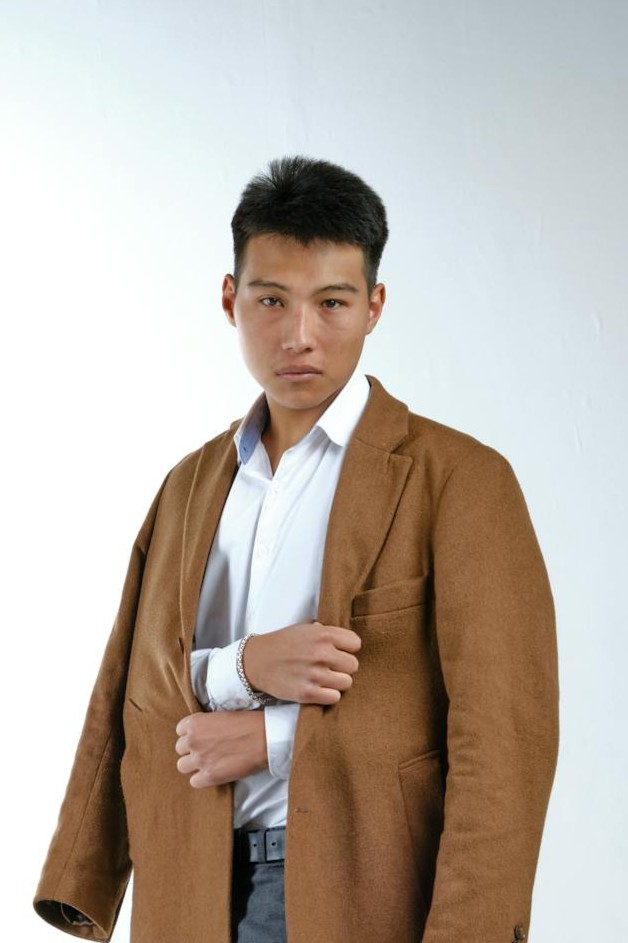 Manteau mi-long marron en laine pour homme - Etikashion