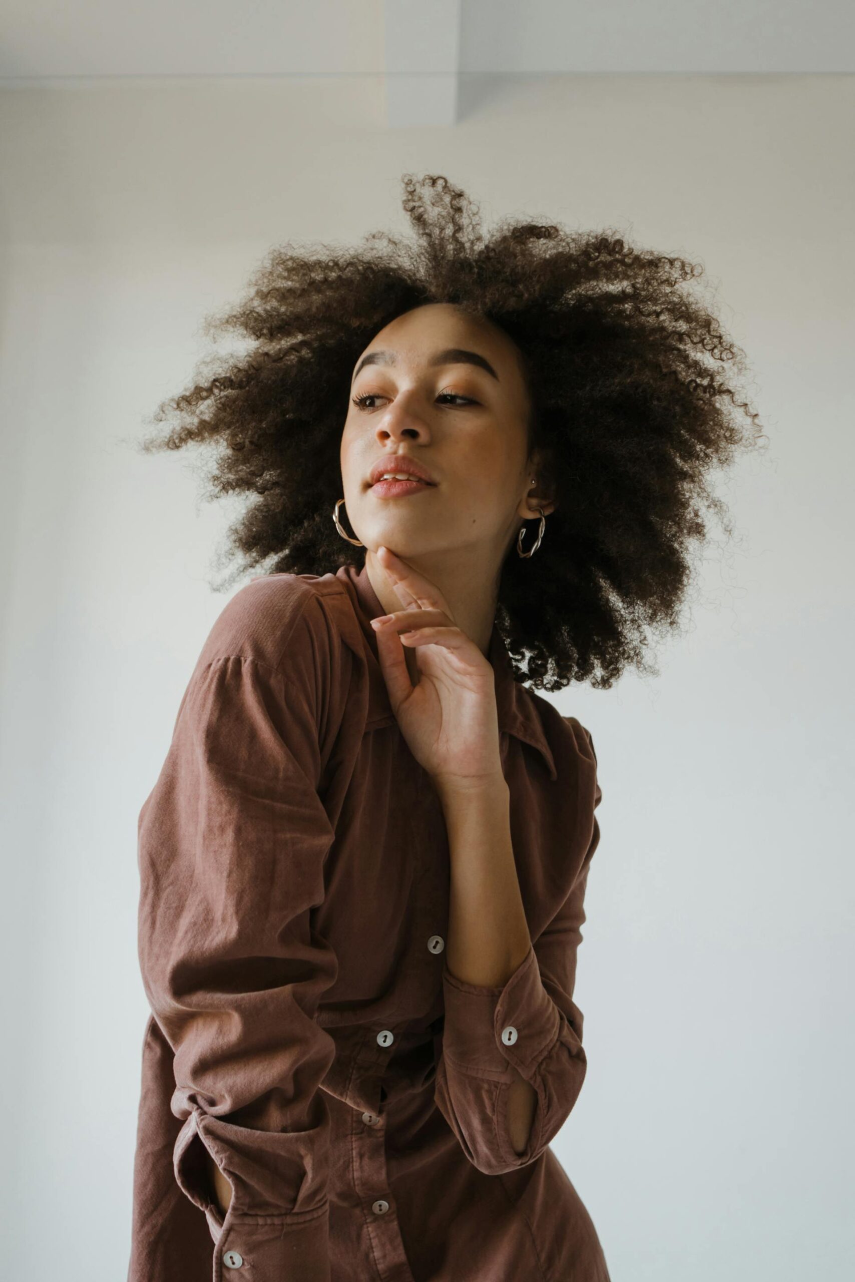 Robe chemise marron courte en coton bio - Etikashion