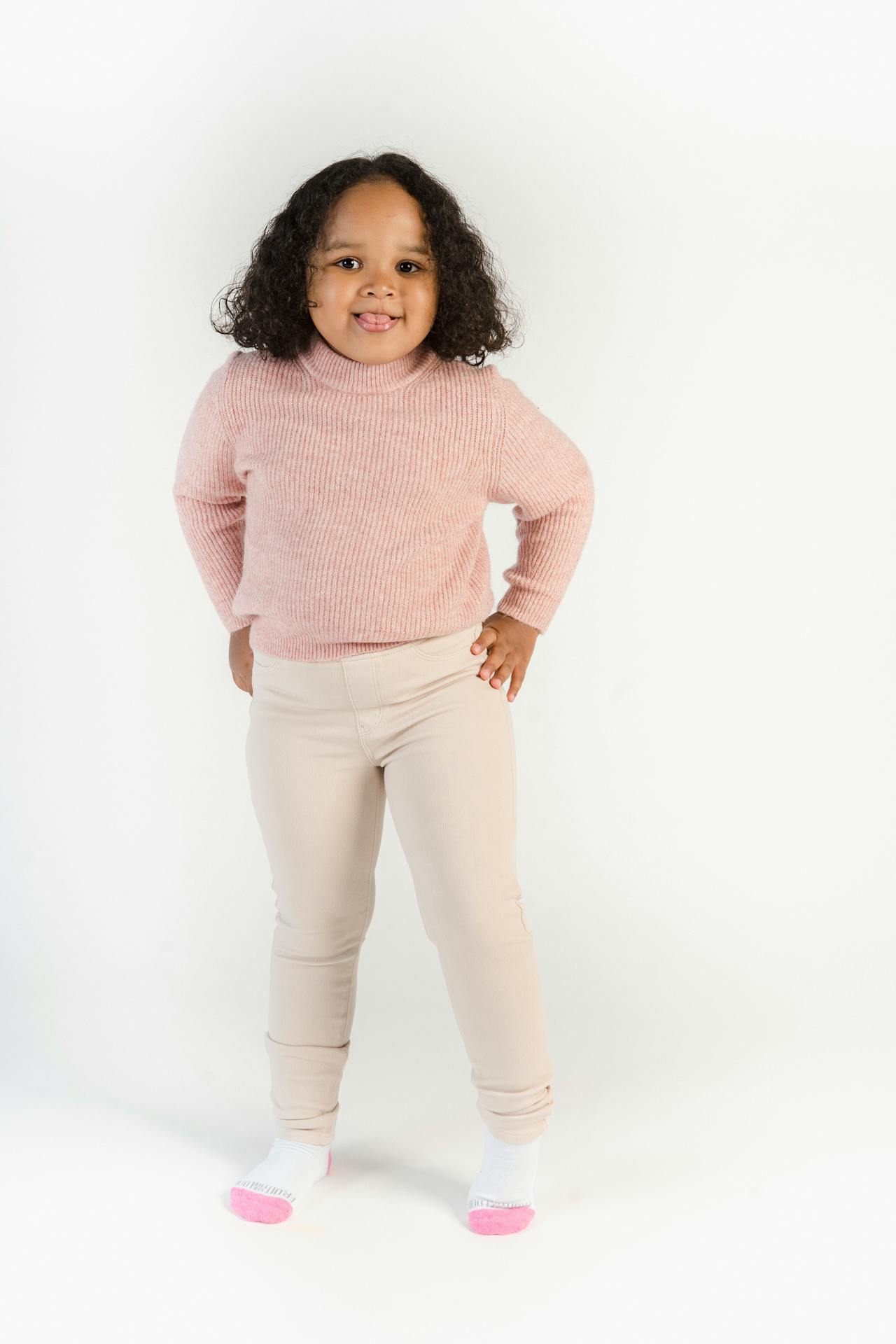 Pull rose en laine de mérinos pour enfant - Etikashion